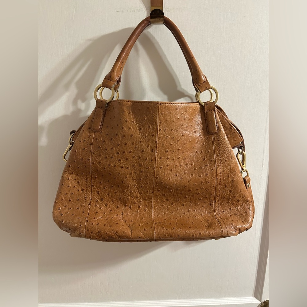 Vintage G.I.L.I. Ostrich embossed leather bag